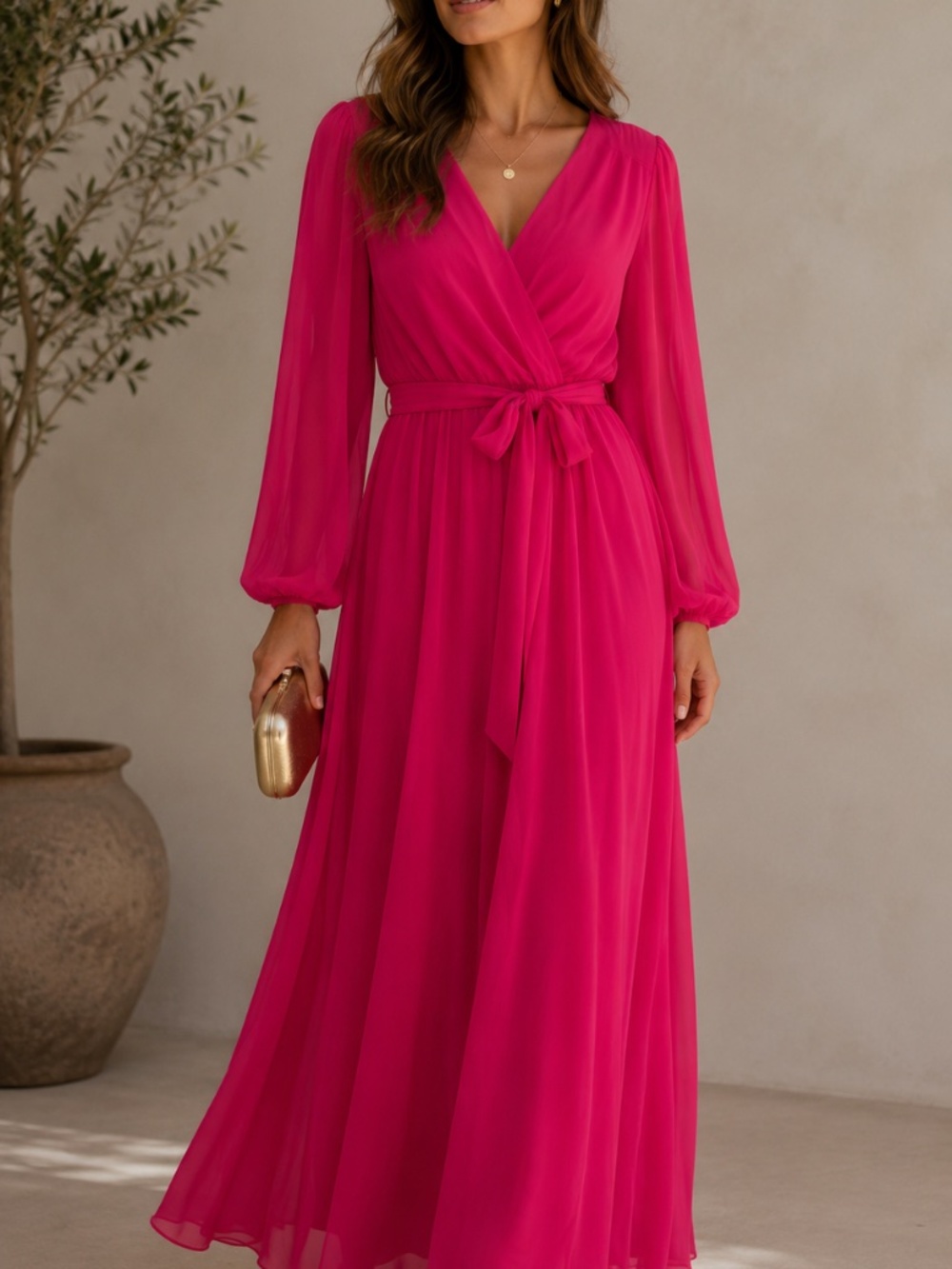 lavetir hot pink maxi dress